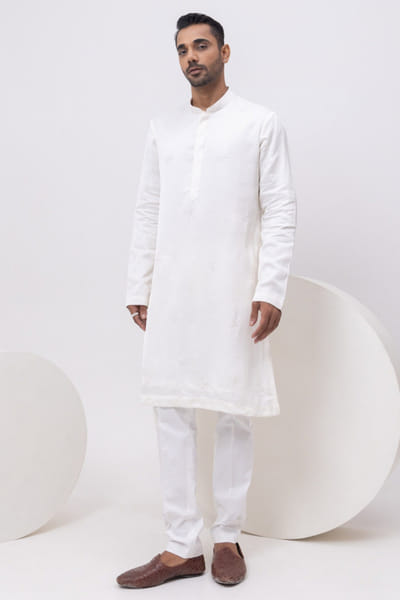 Ivory pintuck kurta set