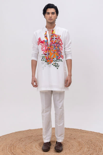 Pink printed kurta set