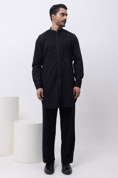 Black cotton kurta set