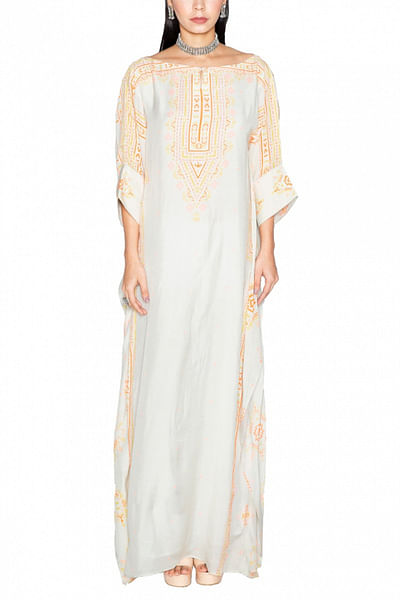 Printed muslin kaftan