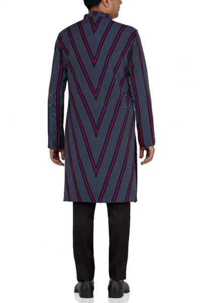 Ankit V Kapoor Chevron printed kurta set AKVAVKHVRED