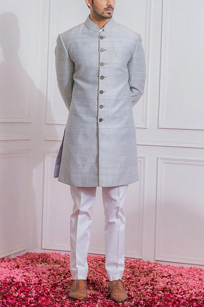 Light grey achkan set