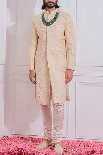 Dusty rose sherwani set