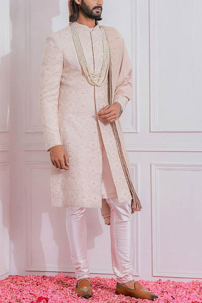 Dusty pink sherwani set