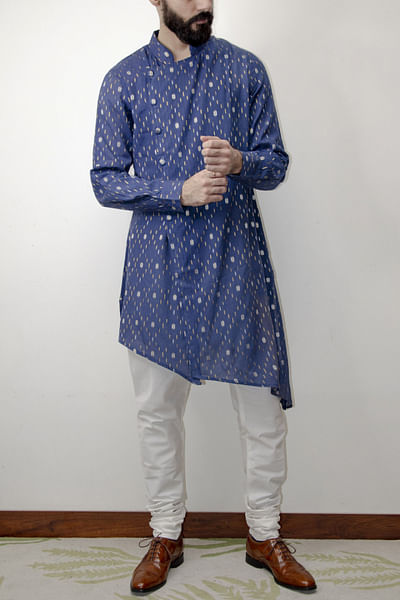 Blue asymmetric kurta
