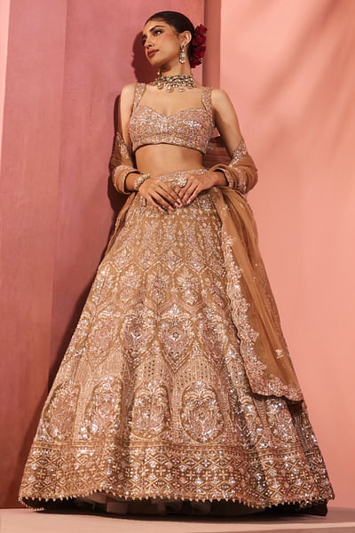 Gold zardozi embroidered lehenga set