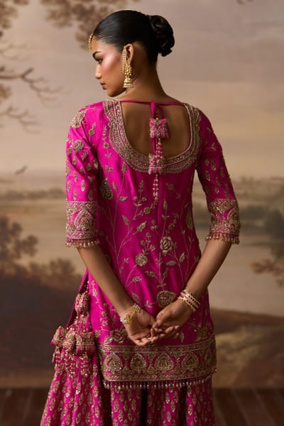 Angad Singh Rani pink embroidered sharara set ANGAJUL26D150537