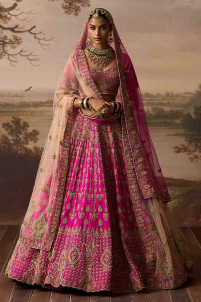 Angad Singh Rani pink paisley embroidered lehenga set ANGAJUL26D150512
