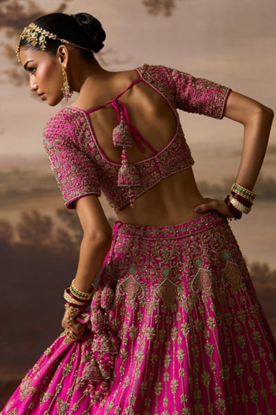 Angad Singh Rani pink paisley embroidered lehenga set ANGAJUL26D150512