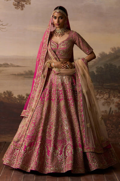 Angad Singh Rani pink embroidered lehenga set ANGAJUL26D150515