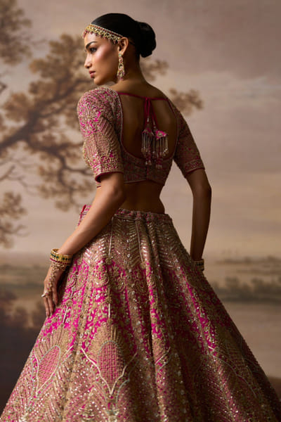 Angad Singh Rani pink embroidered lehenga set ANGAJUL26D150515