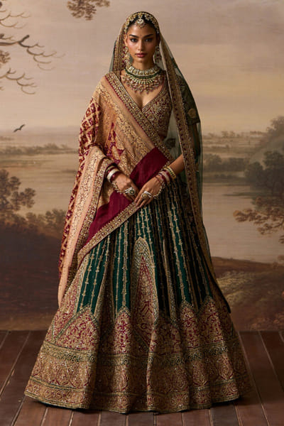 Angad Singh Green embroidered lehenga set ANGAJUL26D150526