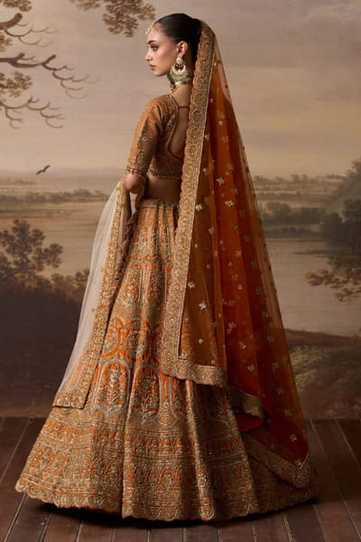 Angad Singh Rust embroidery lehenga set ANGAJUL26D150531