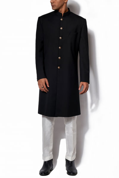 Black long jacket set