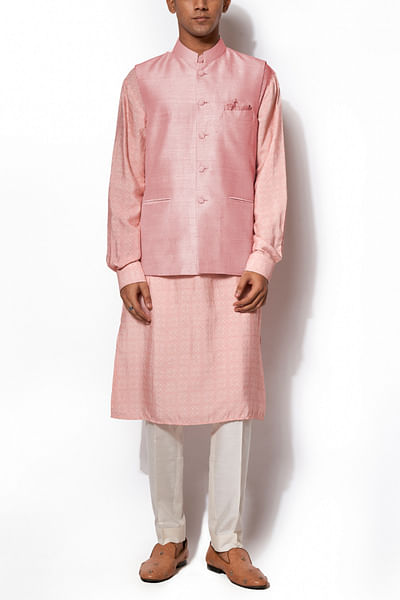 Blush pink bandi and kurta set