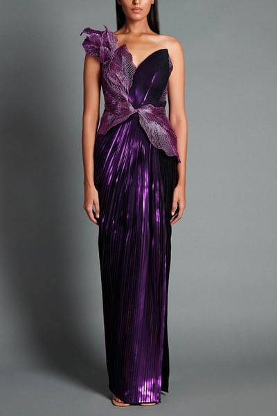 Purple embellished gown