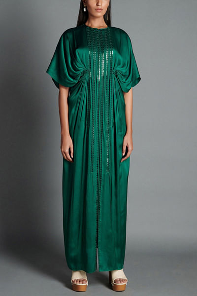 Emerald green kaftan dress