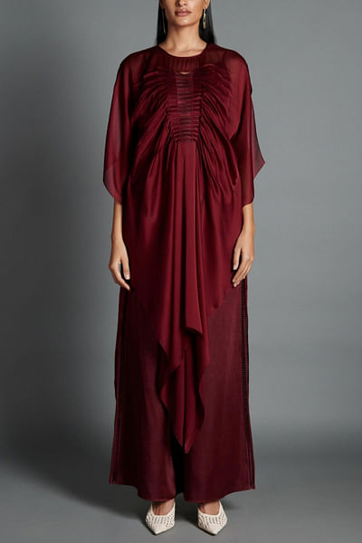 Plum draped tunic