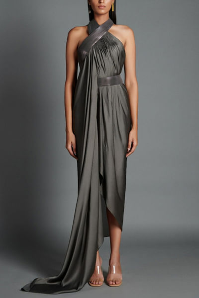 Pewter draped dress