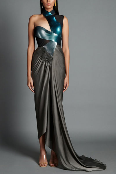 Pewter metallic dress