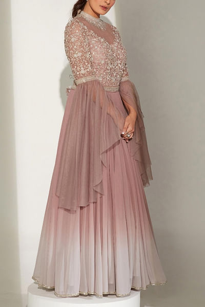 Dusky ombre shaded gown
