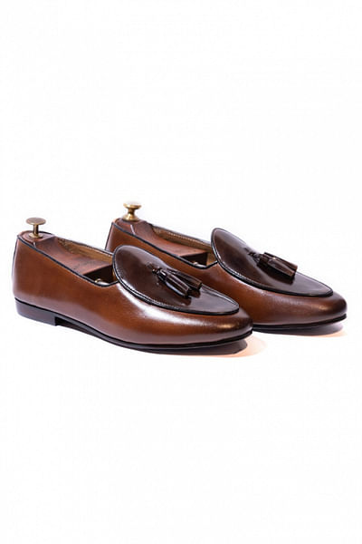 Tassel-accented leather loafers