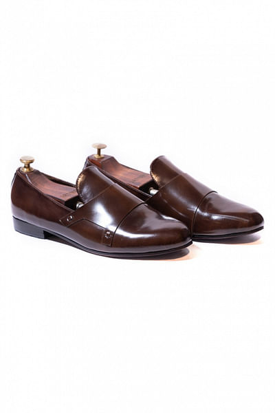 Brushed brown butterfly loafers