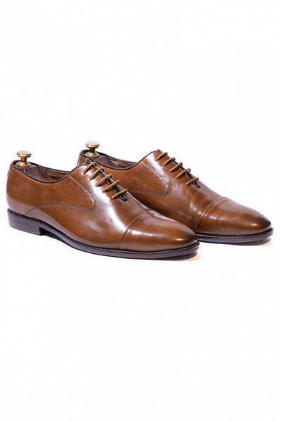 Tan leather oxfords