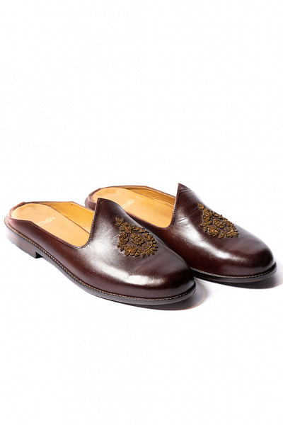 Burnt brown traditional mules