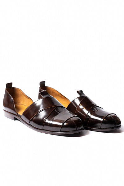 Burnt brown leather sandals