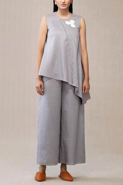 Grey linen top
