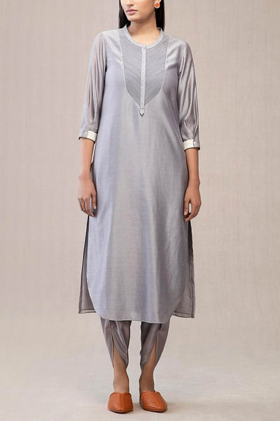 Grey embroidered tunic