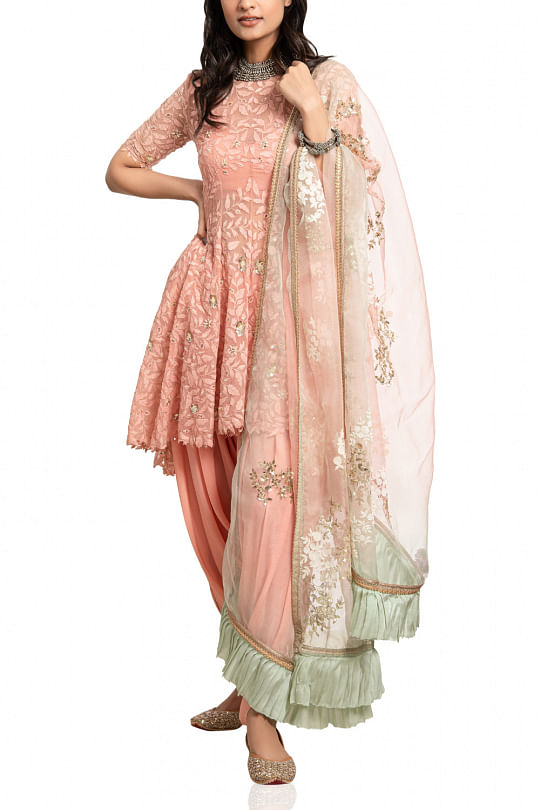 Mabish by sonal jain maroon embellished anarkali deals