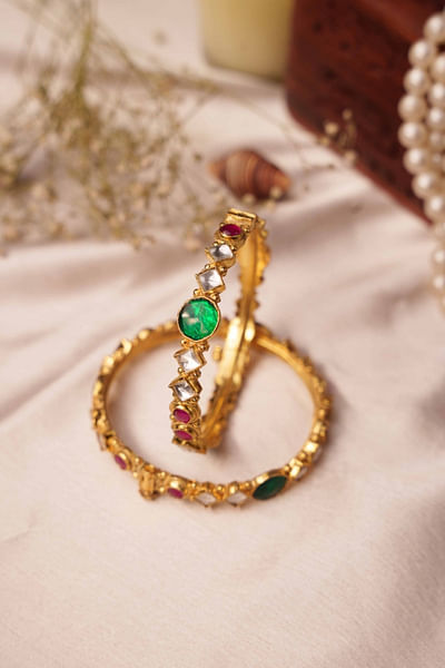 Multicolour stone jadtar bangle