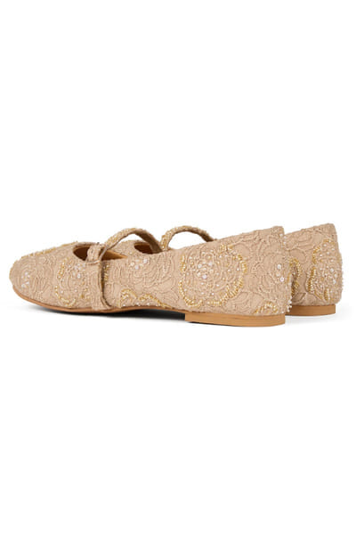 Anaar Beige embroidered ballerinas ANAAJUN26D146904