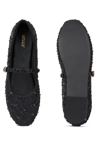 Anaar Black embroidered ballerinas ANAAJUN26D146905