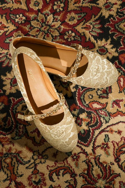 Anaar Gold gemstone embellished ballerinas ANAAJUN26D146907