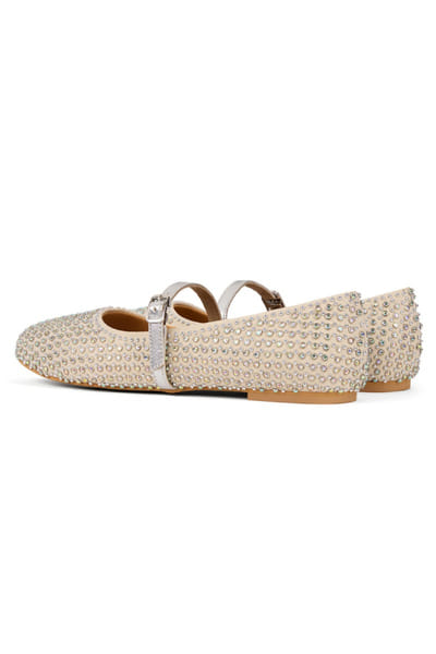 Anaar Beige stud embellished ballerinas ANAAJUN26D146909