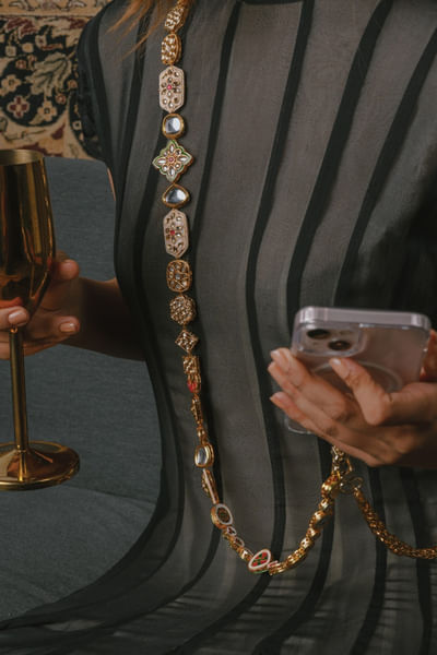 Gold embellished mobile chain