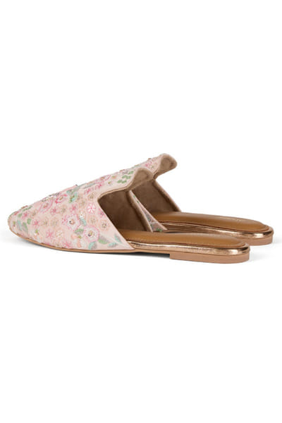 Anaar Pink embellished flamingo and floral mules ANAAJUN26D146899