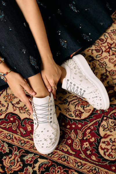 Anaar White diamond embellised sneakers ANAAJUN26D146881