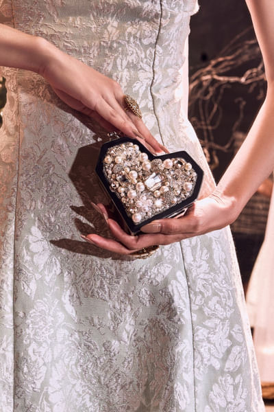 White pearl clutch