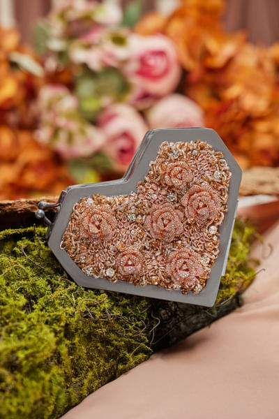 Gold diamond stones clutch