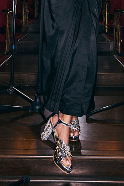 Silver sequins embellished platform heels