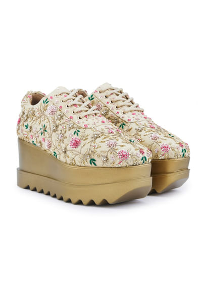 Gold embroidered sneakers