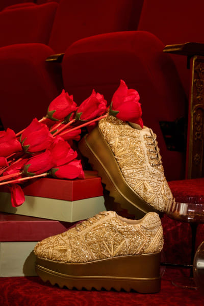 Anaar Gold salli embellished wedge sneakers ANAOCT25D136063