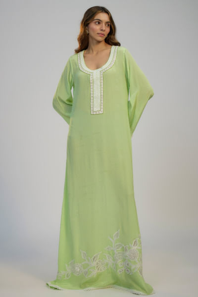 Lime green printed dress