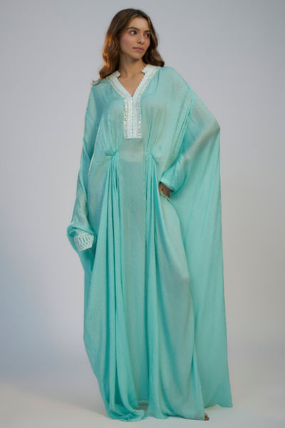 Blue printed kaftan