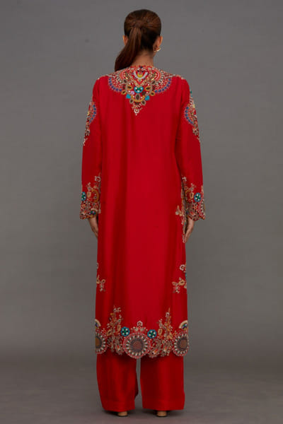 Anamika Khanna Red embroidered kurta set ANAMAPR26D142507