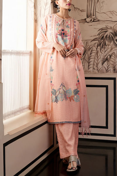 Blush embroidered kurta set